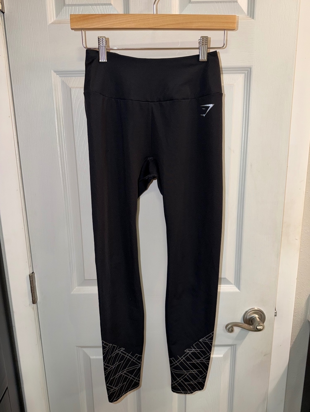 Gymshark Black Geometric Print High Waisted Workout Leggings Size M